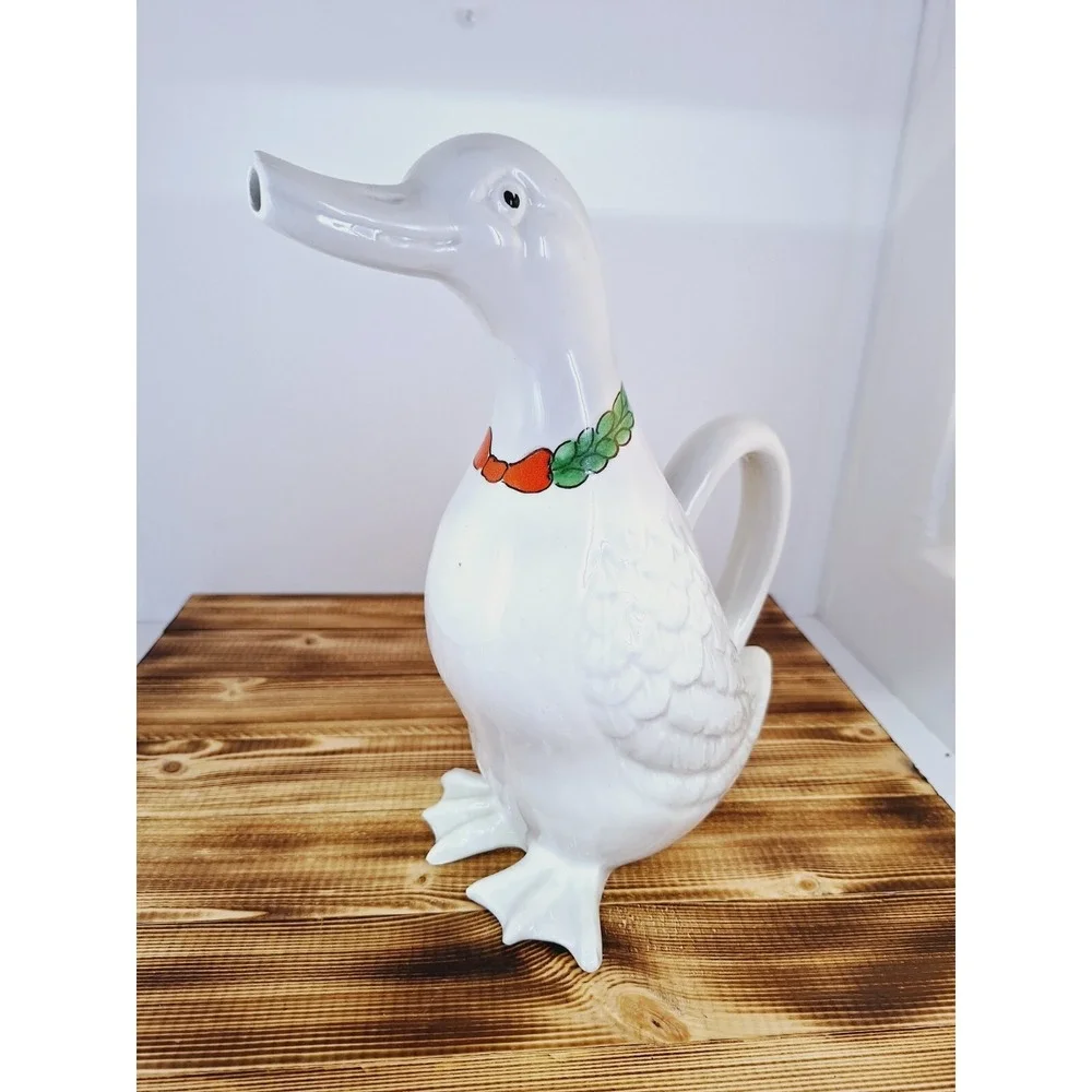 Vintage MANCER‎ TALL  DUCK WATER PITCHER Made in Italy 10